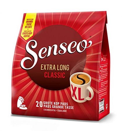 Douwe Egberts Senseo Extra Long Classic / Medium / All Day, Mug Size Coffee 20 Pods (Pack of 5, Total 100 Pods)