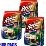 Philips Senseo 108 x Cafe Rene Cremé Espresso Roast Coffee Pads Pods Bag