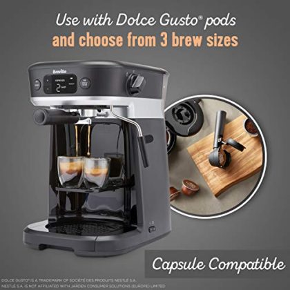 Breville All-in-One Coffee House, Espresso, Filter and Pods Coffee Machine with Milk Frother, Dolce Gusto Compatible…