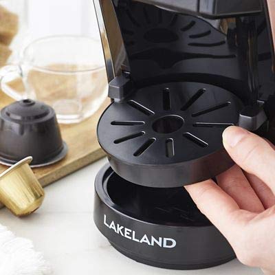 Lakeland 2-in-1 Coffee Pod Machine Dark Grey Compatible with Nespresso