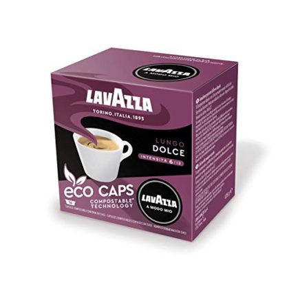 Lavazza A Modo Mio Jolie & Milk Black Coffee Machine, with Milk Frother & 256 Eco Caps Coffee Pods Espresso Lungo Dolce