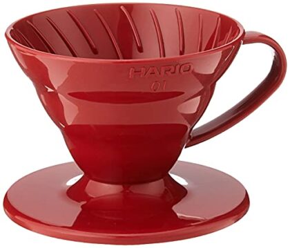 HARIO V60 Plastic Coffee Dripper, Red, Size 1