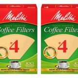 Melitta #4 Coffee Filters, Natural Brown, 2 Pack of 100 Filters.