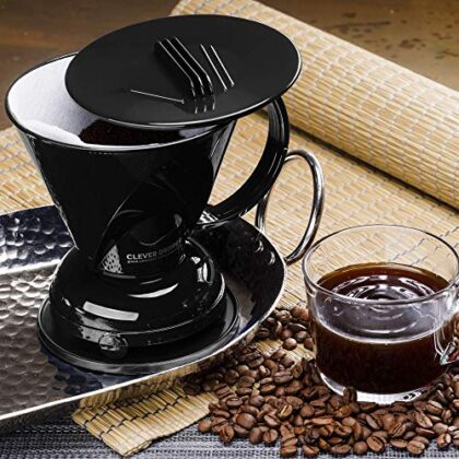 Clever Coffee Dripper and Filters, Large 18 oz| Barista's Choice| Safe BPA Free Plastic|Includes 100 Filters by Sable Brew - Kitchen and Outdoor/Camping Coffee Maker