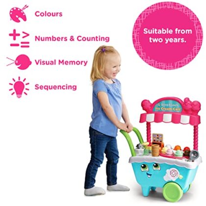 VTech LeapFrog 600703 Scoop & Learn Pretend Toddler Toy for Role Play Food and Magic Ice Cream Scooper Scoop/Learn Cart Set, Various,Blue,21.7 x 51.6 x 63.2 cm