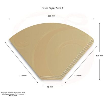 1000 Size 4 Coffee Filter Paper Cones, Unbleached by EDESIA ESPRESS