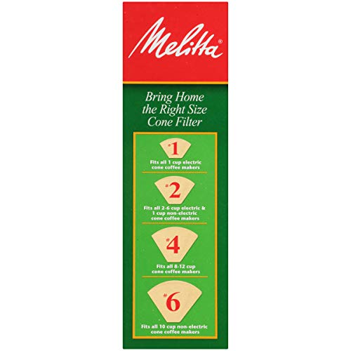 Melitta Cone Coffee Filters, Natural Brown, No. 2, 100-Count Filters (Pack of 6) Melitta Cone Coffee Filters, Natural Brown, No. 2, 100-Count Filters (Pack of 6)