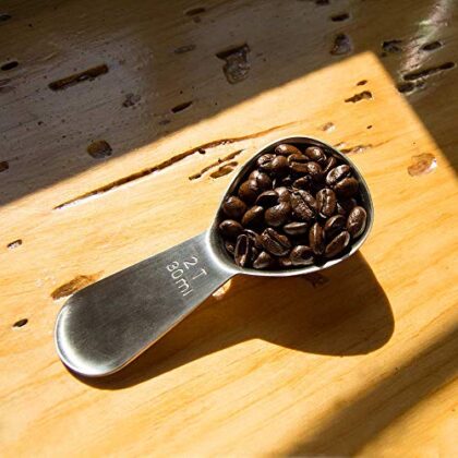 Airscape Stainless Steel Coffee Scoop - Perfectly Proportioned Ergonomic Coffee Measuring Spoon, 2 Tablespoon Capacity, Fits Inside Airscape Canisters