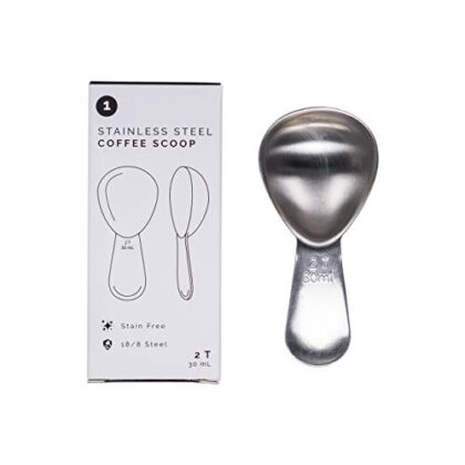 Airscape Stainless Steel Coffee Scoop - Perfectly Proportioned Ergonomic Coffee Measuring Spoon, 2 Tablespoon Capacity, Fits Inside Airscape Canisters