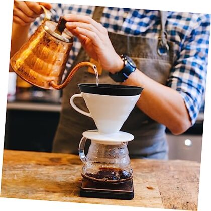Mikinona Coffee Funnel Coffee Maker Espresso Cofee Machine Espresso Coffee Cup Filter Reusable Coffee Filter Coffee Filter Supplies Espresso Wdt Ceramics Filter Paper Red