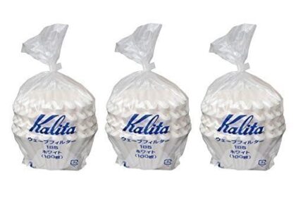 Kalita 3 X : Wave Series Wave Filter 185 (2-4 Persons) White. 300 Pieces (Japan Import)
