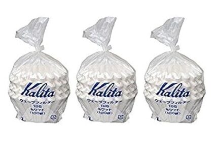 Kalita 3 X : Wave Series Wave Filter 185 (2-4 Persons) White. 300 Pieces (Japan Import)