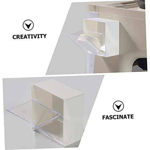 Garneck 4 Pcs Filter Paper Storage Box Coffee Filter Espresso Wdt Coffee Organizer Creamer Container Cofee Machine Espresso Desktop Organizer Shelf White Decorate Simple Plastic