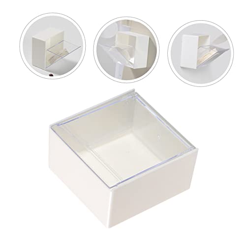 Garneck 4 Pcs Filter Paper Storage Box Coffee Filter Espresso Wdt Coffee Organizer Creamer Container Cofee Machine Espresso Desktop Organizer Shelf White Decorate Simple Plastic