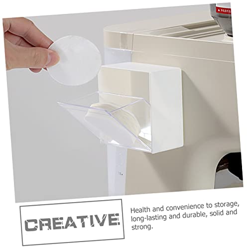 Garneck 4 Pcs Filter Paper Storage Box Coffee Filter Espresso Wdt Coffee Organizer Creamer Container Cofee Machine Espresso Desktop Organizer Shelf White Decorate Simple Plastic