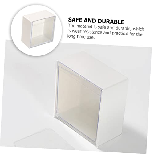 Garneck 4 Pcs Filter Paper Storage Box Coffee Filter Espresso Wdt Coffee Organizer Creamer Container Cofee Machine Espresso Desktop Organizer Shelf White Decorate Simple Plastic