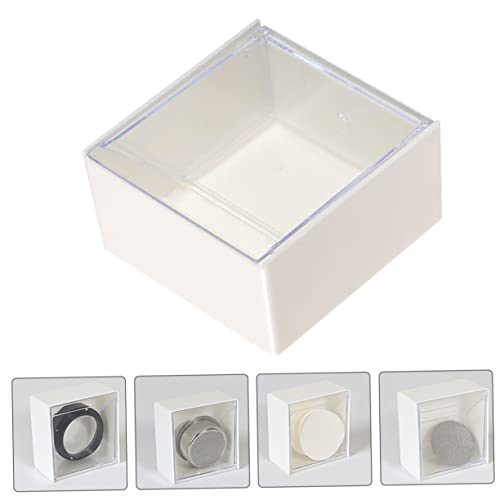 Garneck 4 Pcs Filter Paper Storage Box Coffee Filter Espresso Wdt Coffee Organizer Creamer Container Cofee Machine Espresso Desktop Organizer Shelf White Decorate Simple Plastic
