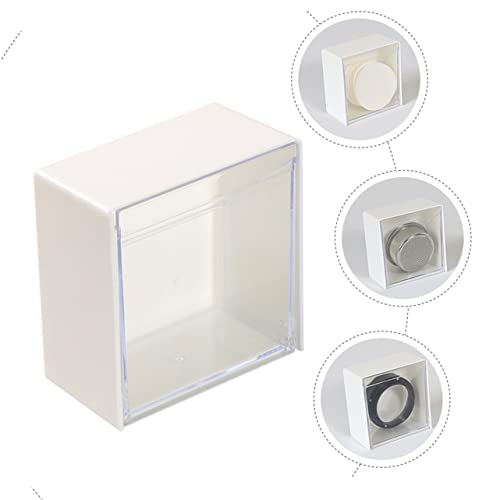 Garneck 4 Pcs Filter Paper Storage Box Coffee Filter Espresso Wdt Coffee Organizer Creamer Container Cofee Machine Espresso Desktop Organizer Shelf White Decorate Simple Plastic
