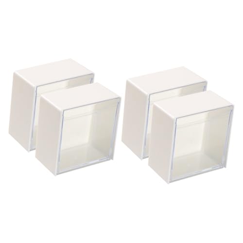 Garneck 4 Pcs Filter Paper Storage Box Coffee Filter Espresso Wdt Coffee Organizer Creamer Container Cofee Machine Espresso Desktop Organizer Shelf White Decorate Simple Plastic