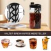 Cold Coffee Machine Coffee Machine - Cold Coffee Machine | Leak-Proof Spout for ECED Cofee | 350 Mesh Fine Filter Sealing with Scalable Portable Bottles and Leakage for Tea Kitchen Taste Drink