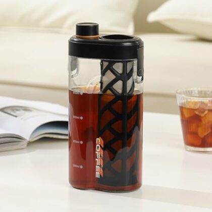 Cold Coffee Machine Coffee Machine - Cold Coffee Machine | Leak-Proof Spout for ECED Cofee | 350 Mesh Fine Filter Sealing with Scalable Portable Bottles and Leakage for Tea Kitchen Taste Drink