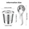 Reusable Coffee Filter Cup with Stainless Steel Mesh & 30ml Measuring Spoon | Compatible with 1.0 Cofee Machines | Eco-Friendly Coffee Filter for Fresh Ground